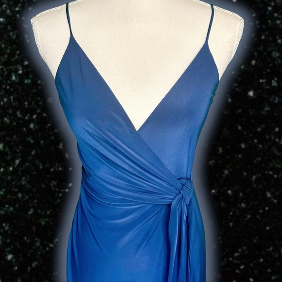 Misa Los Angeles ‘Veronika’ Wrap Style Maxi Dress in Navy Blue Size Small - Picture 6 of 14